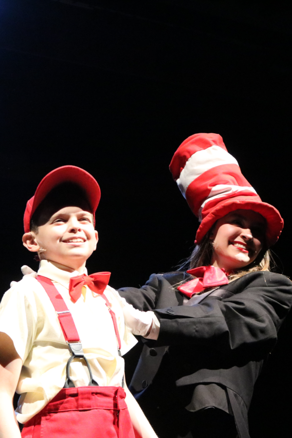 Elliott+Walker+as+Jojo+and+Ava+Lee+as+The+Cat+in+the+Hat+perform+in+Seussical+the+Musical.